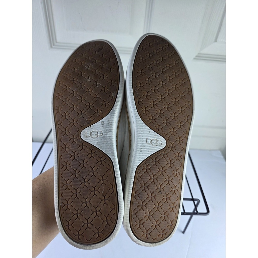 UGG Sammy Rib Knit Slip On Sneakers White 1112259 Women 9.5 Loafers - Picture 9 of 12